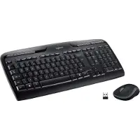 Logitech MK330, Volle Größe (100%), Kabellos, USB, AZERTY, Schwarz, Maus enthalten