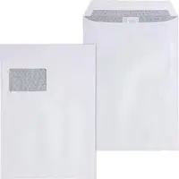 OKI Versandtaschen Cello 43651 weiß, C4, mit Fenster, haftklebend, aus Papier, 50 Stück
