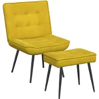 vidaXL Relaxsessel mit Hocker Gelb Samt