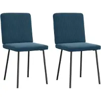 vidaXL Esszimmerstühle 2 Stk. Blau Samt