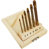 Silver Bohrer-Set, Silber, EX10417, zum Fräsen und Bohren, Größen 3 mm bis 8 mm, 6-teilig, hohe Präzision, leicht und langlebig, idealfür den Heimwerker- und Profibereich.