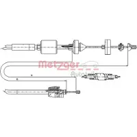 METZGER 10.2843 Kupplungsseil Seilzug für RENAULT CLIO II (BB0/1/2, CB0/1/2) 969/681mm