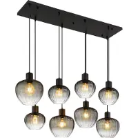 Nowa Hängeleuchte Metall schwarz matt, 8x E27