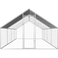 vidaXL Outdoor-Hühnerkäfig 2,75x8x1,92 m Verzinkter Stahl