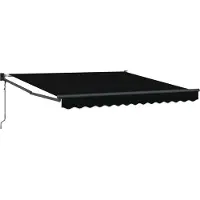 vidaXL Ausziehbare Markise Schwarz 350 x 250 cm Polyester und Metall