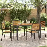 vidaXL Outdoor-Stühle 4 pcs Creme, Braun, Gartenstühle Design Möbel Neu