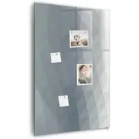 Tulup Magnettafel Beschreibbar Abstrakte Graue Wellen 60x90 cm Magnettafel Küche Glas Schwarzer Marker Glastafel Magnetisch