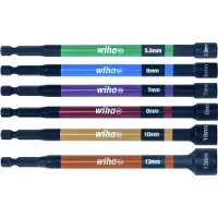 Wiha Farbcodiertes Steckschlüssel Set magnetisch, 1/4", 6‑teilig, (für