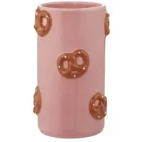Möbel Kraft Vase Bretzel , rosa/pink , Keramik , Maße (cm): B: 10 H: 17,3