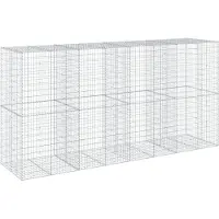 vidaXL Gabione mit Deckel 400x100x200 cm Verzinktes Eisen