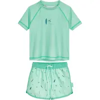 Playshoes UV-Schutz Bade-Set Surfbrett Palme in mint | Gr.: 134/140