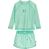 Playshoes UV-Schutz Bade-Set 1/1-Arm Surfbrett Palme in mint | Gr.: 110/116
