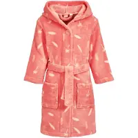 Playshoes Fleece-Bademantel Surfbrett Palmen in rosa | Gr.: 134-140