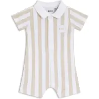 BOSS Baby-Strampler aus Baumwolle mit Streifen-Muster und Polokragen Grösse 74