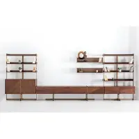 AEA Moderne Wohnwand Schrankwände Vitrine rtv Regal Wohnzimmer Möbel Holz Neu