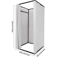 StarTech.com Mobiles Ankleidezimmer für Bekleidungsgeschäft - Umkleidekabine - Metallrahmen 100x100x200cm - Faltbar mit Vorhangtür und Kleiderstange - Grau
