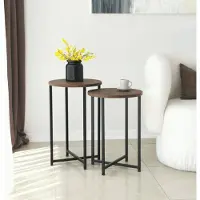 Dmora Couchtisch Furud 70x35x55h cm Braun Rundform