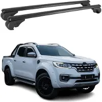 Omac Dachträger Grundtäger für Renault Alaskan 2016-2025 75kg Aluminium Schwarz 2 tlg