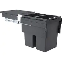 Hailo Abfallsammler 3619751 CE Slide Euro-Cargo 2x 38 Liter dunkelgrau