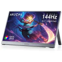 Arzopa Monitor Z1FC, 16,1 Zoll, Full HD 1920 x 1080 Pixel, 13 ms, 144 Hz, portable