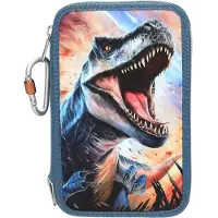 Dino World - Triple Pencil Case - Blue