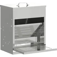 vidaXL Hühnertretfeeder Silber 33 x 42 x 40 cm Verzinkter Stahl