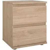 Wellhome - Nachttisch mit 2 Schubladen in der Farbe Eiche 41 x 34 x 49 cm - J√∫car Oak