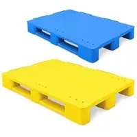 BRB-Lagertechnik BRB 2 Kunststoffpaletten im Euromaß, LxBxH 1200x800x145 mm, geschlossen, gelb/blau