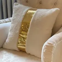Harald Glööckler Luxus Deko Kissen Pompöös by Casa Padrino Weiß / Gold - Glööckler Kissen - Designer Zierkissen - Designer Deko Accessoires