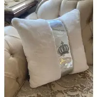 Harald Glööckler Luxus Deko Kissen Pompöös by Casa Padrino Weiß / Silber - Glööckler Kissen - Designer Zierkissen - Designer Deko Accessoires