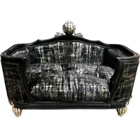 Harald Glööckler Pompöös by Casa Padrino Luxus Barock Hunde & Katzenbett Deluxe Schwarz Muster von