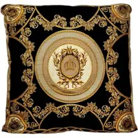 Harald Glööckler Luxus Deko Kissen Pompöös by Casa Padrino Schwarz / Creme / Braun / Gold - Glööckler Kissen - Designer Zierkissen - Designer Deko Accessoires - Luxus Qualität