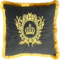 Harald Glööckler Luxus Deko Kissen Pompöös by Casa Padrino Grau / Gold - Glööckler Kissen