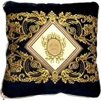Harald Glööckler Luxus Deko Kissen Pompöös by Casa Padrino Schwarz / Creme / Braun / Gold - Designer Zierkissen - Glööckler Kissen - Designer Deko Accessoires - Luxus Qualität