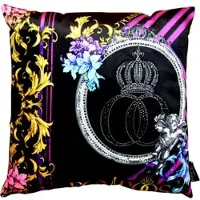 Harald Glööckler Designer Deko Kissen Pompöös by Casa Padrino mit Glitzersteinen Purple / Black - Art Collection -