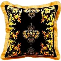 Harald Glööckler Luxus Deko Kissen Pompöös by Casa Padrino Schwarz / Gold 50 x 50 cm - Glööckler Kissen mit Glitzersteinen