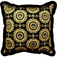 Harald Glööckler Luxus Deko Kissen Pompöös by Casa Padrino Golden Crowns 50 x 50 cm - Glööckler Kissen mit Glitzersteinen