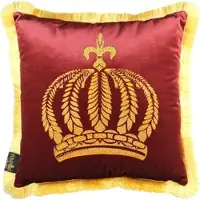 Harald Glööckler Luxus Deko Kissen Pompöös by Casa Padrino Bordeaux / Gold Krone mit Strass Steinen - Glööckler Kissen