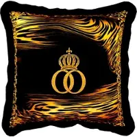 Harald Glööckler Luxus Deko Kissen Pompöös by Casa Padrino Krone & Flammen mit Glitzersteinen - Glööckler Kissen