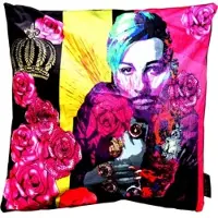 Harald Glööckler Designer Deko Kissen Pompöös by Casa Padrino mit Glitzersteinen Pink Flowers - Art Collection -