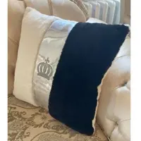 Harald Glööckler Luxus Deko Kissen Pompöös by Casa Padrino Weiß / Schwarz / Silber - Glööckler Kissen - Designer Zierkissen - Designer Deko Accessoires