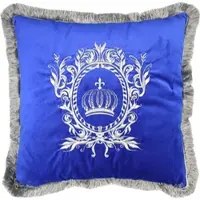 Harald Glööckler Luxus Deko Kissen Pompöös by Casa Padrino Royalblau / Silber - Glööckler Kissen