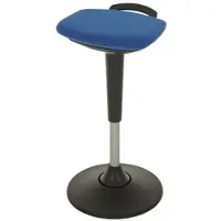 Proregal Multibewegliche Stehhilfe Dallas | Sitzhöhe 60-84cm | Ø 40cm | Tragfähigkeit 110kg | Polstersitze, Kunststoff-Tellerfuß & Tragegriff | Blau