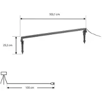 LINDBY LED-Bodenleuchte Zavio, anthrazit, Erdspieß, IP65 Zavio, schwarz, Aluminium, Modern