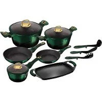 Berlinger Haus Kökset EMERALD 12 Teile Titanbeschichtung grün