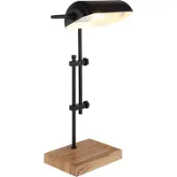 Globo Schreibtischlampe Marid Holz mit Schwarz