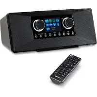 Medion P85333 Internetradio mit DAB+ (WLAN, UKW, Spotify Connect, Amazon Music, DLNA, USB, Kopfhörer-Anschluss, AUX, Stereo Line-Out Cinch, Sleep Timer) grau