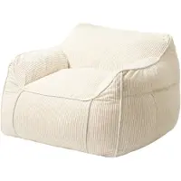 Bananair Sitzsack-Sessel aus Cord 100x110 cm, weiß