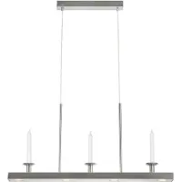 Markslöjd Dining LED-Hängeleuchte, nickel, Eisen, Länge 82 cm, dim. - , Dining, dimmbar, Metallisch, für Wohnzimmer, Metall