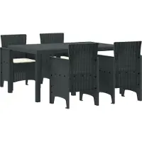 vidaXL Garten Essgruppe 5 stk. Anthrazit Polt Rattan